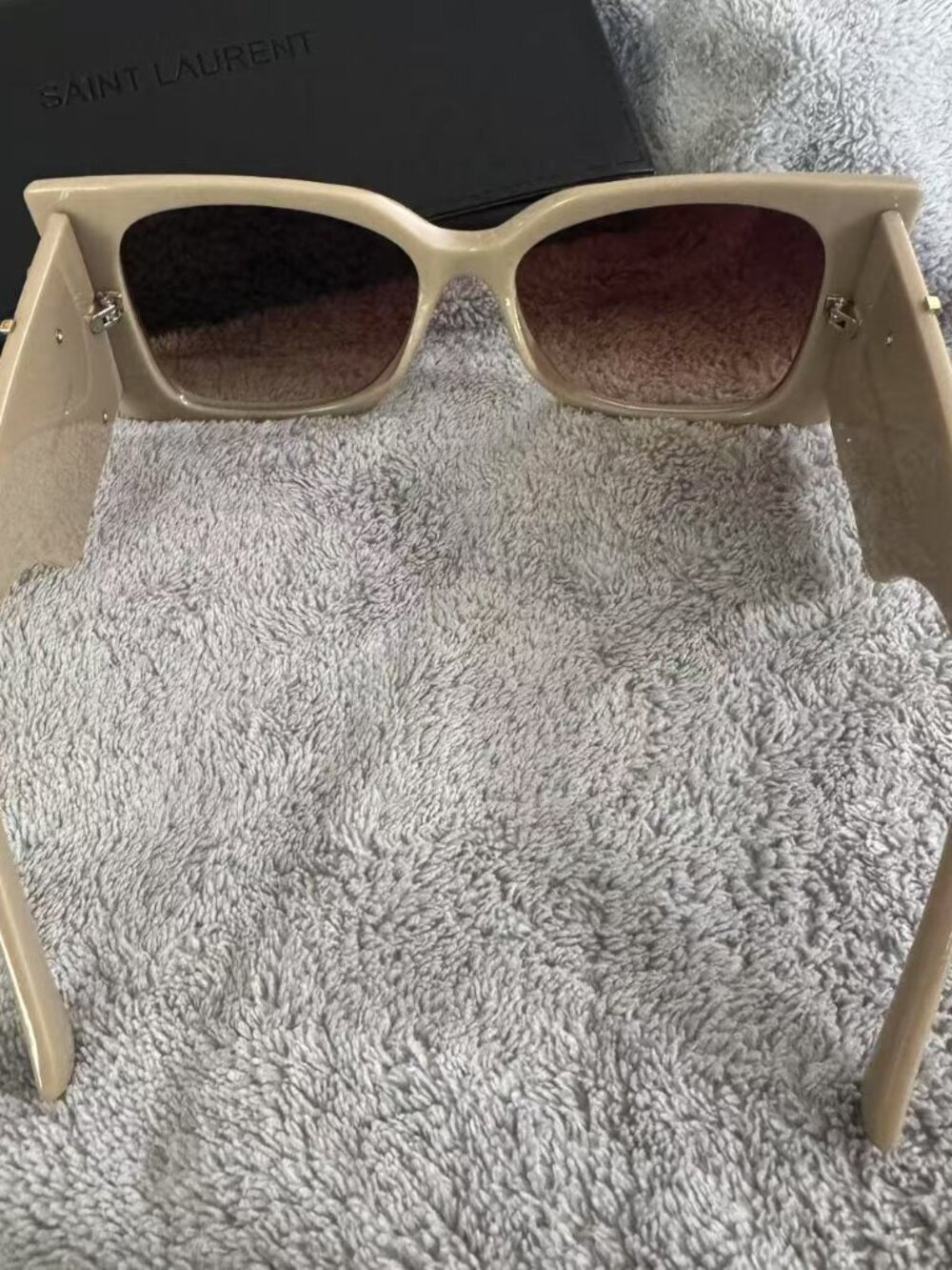 Saint Laurent Cream Square-Frame Sunglasses - Picture 11 of 11